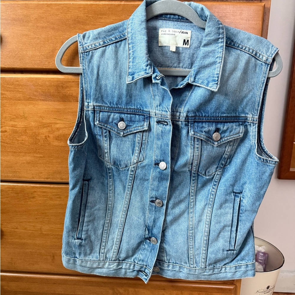 Rag & Bone Light Blue Denim Vest